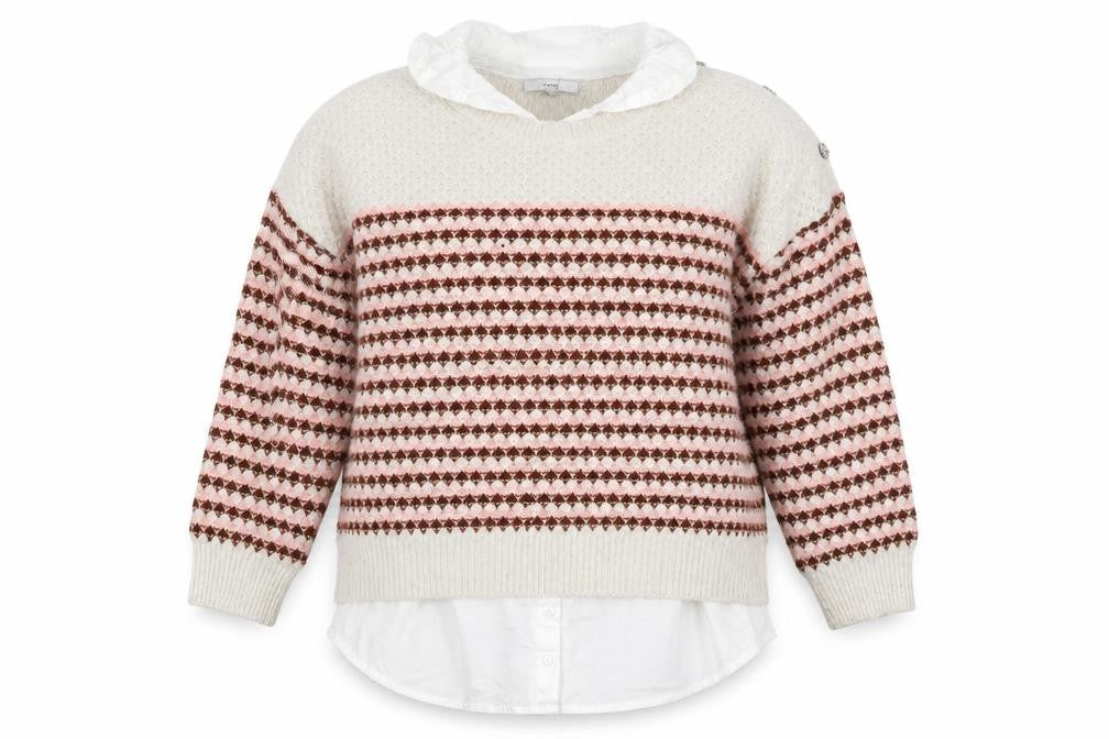 NEXT Women's Beige Striped Pullover Jumper XL