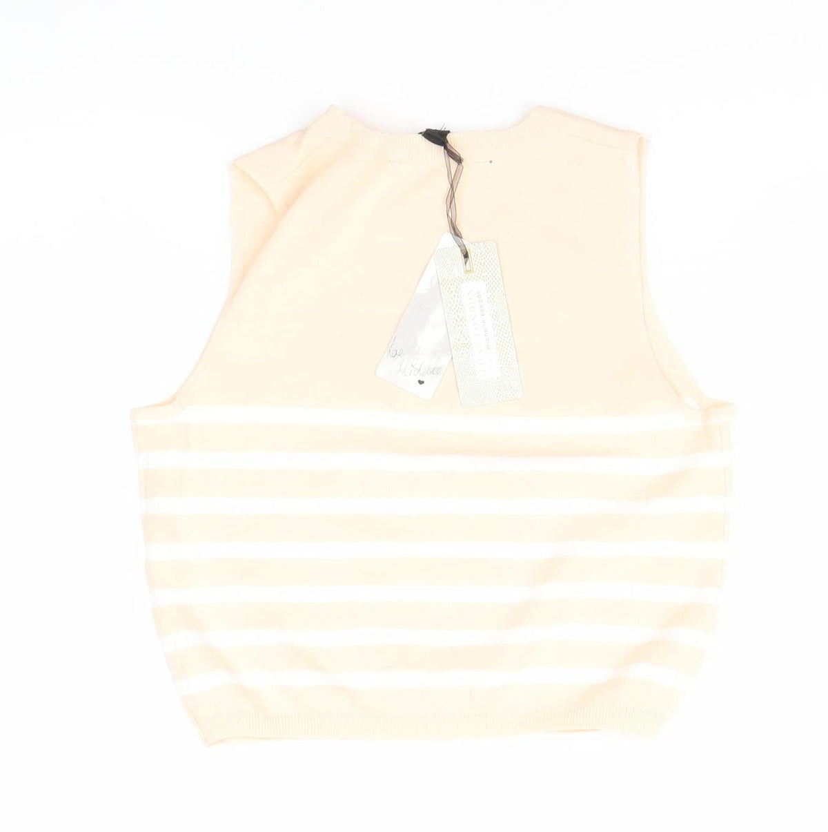 Lipsy London Beige Striped Women's Sleeveless Tank, L