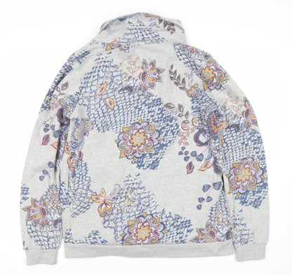 Jomino Women's Grey Floral Full Zip Sweatshirt Size 12