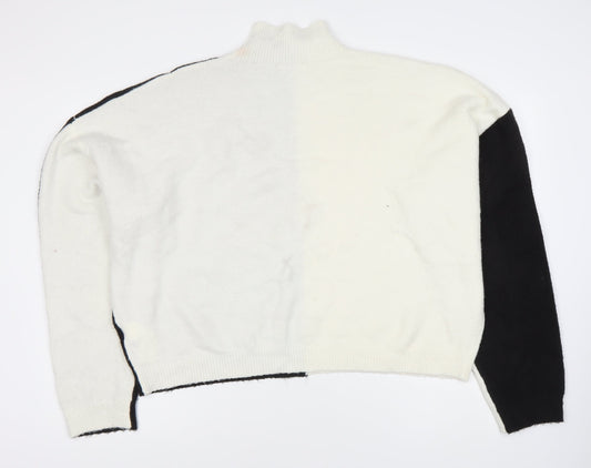 Missguided Women's Black & White High Neck Jumper Size 22