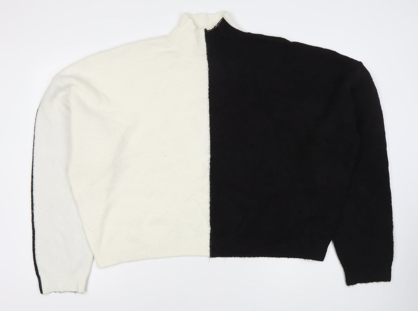 Missguided Women's Black & White High Neck Jumper Size 22