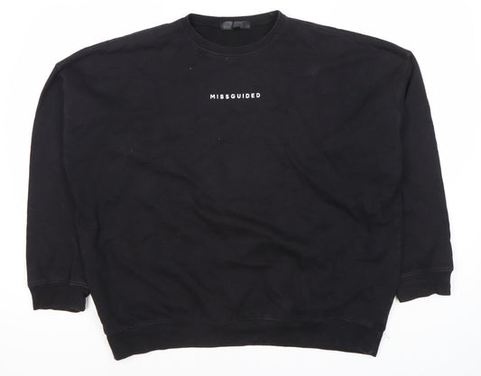 Missguided Women's Black Pullover Sweatshirt Size 6