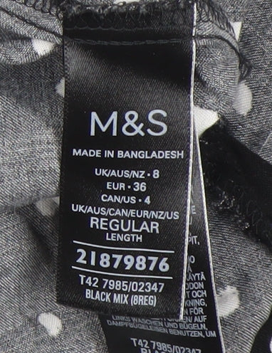 Marks & Spencer Women's Black Polka Dot Dress Size 8