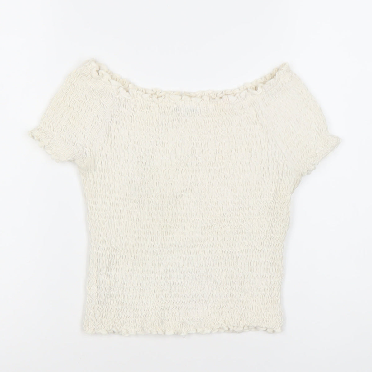 Marks & Spencer Ivory Off-Shoulder Cropped Blouse, Size 12