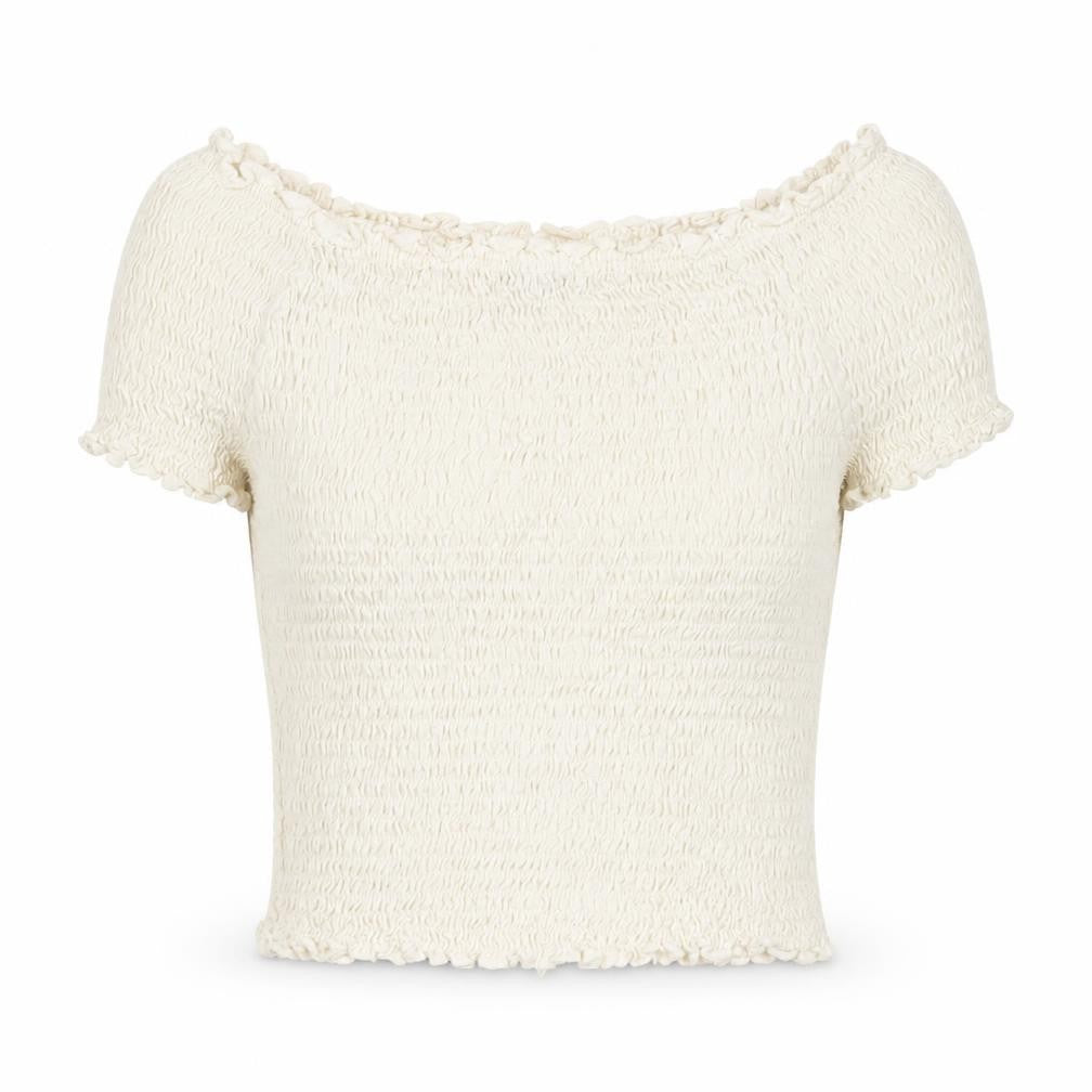 Marks & Spencer Ivory Off-Shoulder Cropped Blouse, Size 12