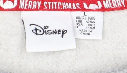 Preloved Disney Women’s Grey Pullover Sweatshirt, Size 14 - Detail