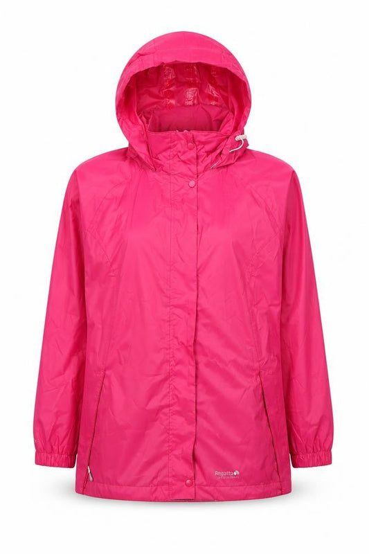 Regatta Women's Pink Waterproof Hooded Rain Jacket Size 12