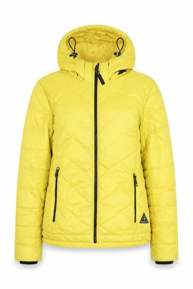 Jack Wills Women's Yellow Puffer Jacket Size 10