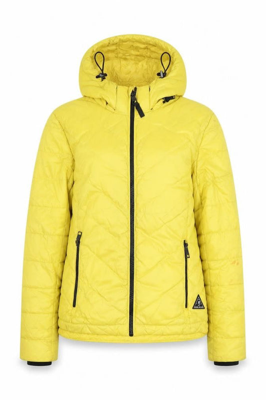 Jack Wills Women's Yellow Puffer Jacket Size 10