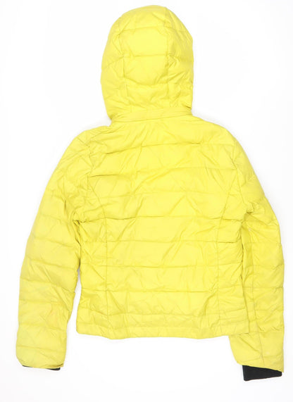 Jack Wills Women's Yellow Puffer Jacket Size 10