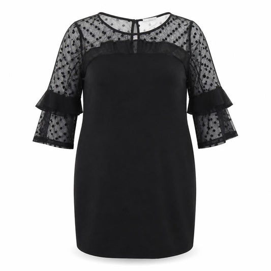 Wallis Women's Black Polka Dot Shift Dress Size 14