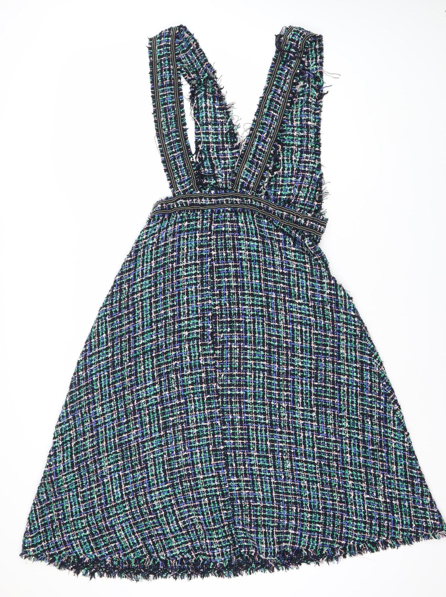 Zara Women Multicoloured Sleeveless Check Dress