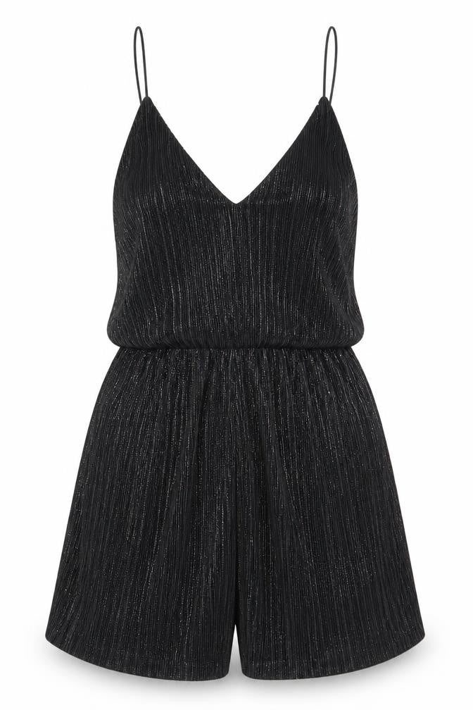 New Look Women's Black Size 8 Sleeveless Playsuit