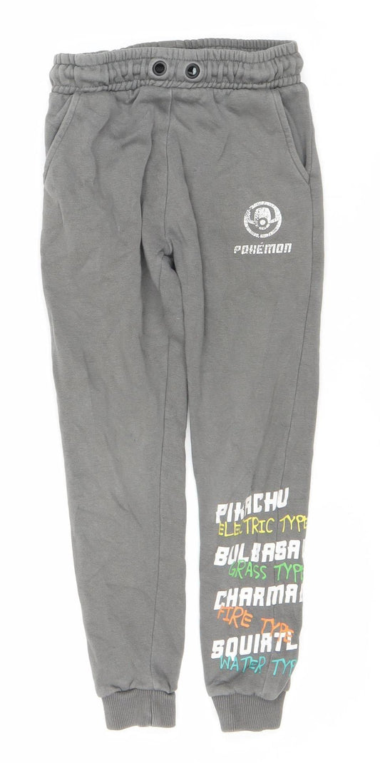 Pokémon Boys Grey Jogger Trousers 8 Years Cartoon Casual