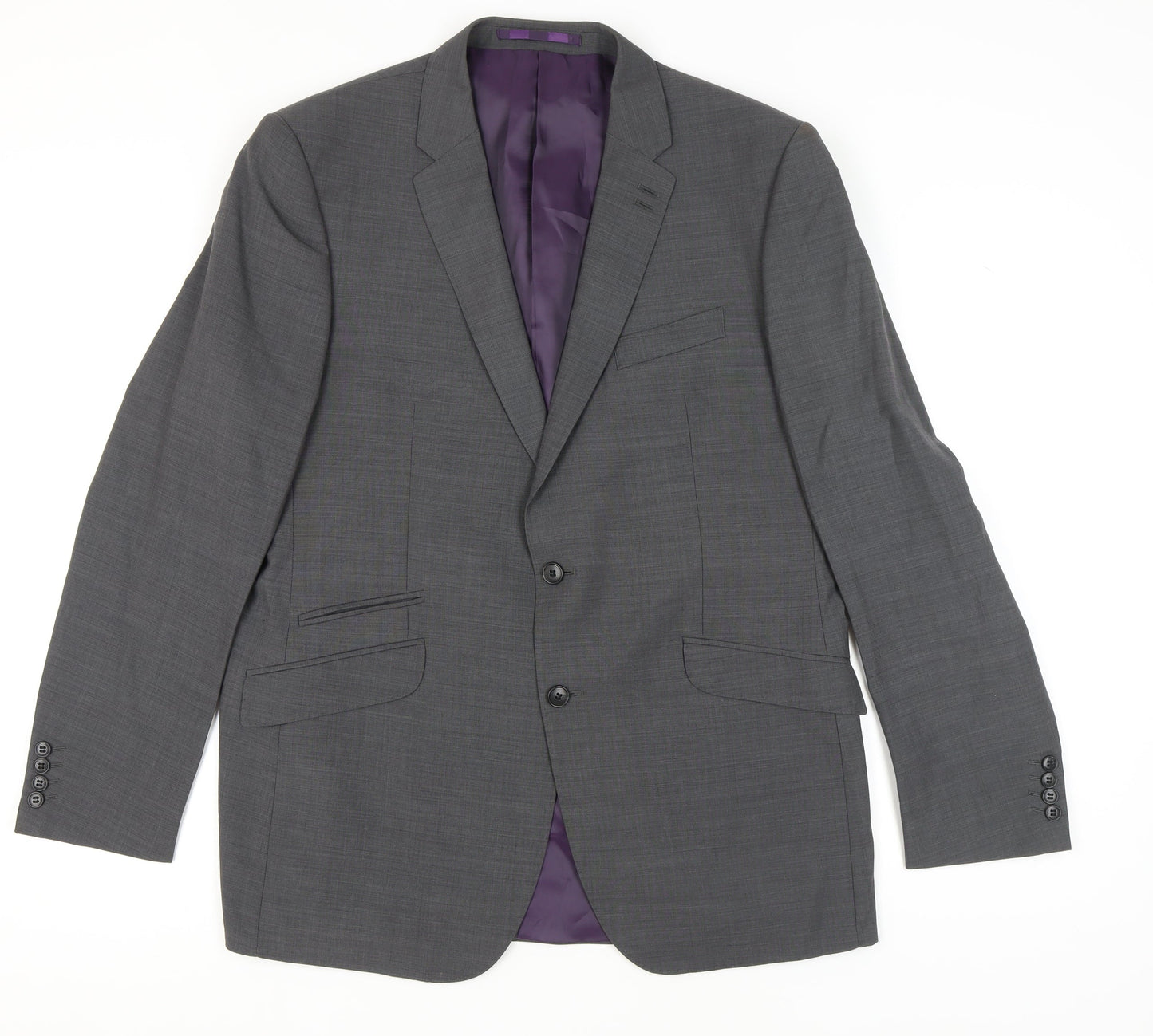 Marks and Spencer Men's Grey Wool Blazer, Size 44