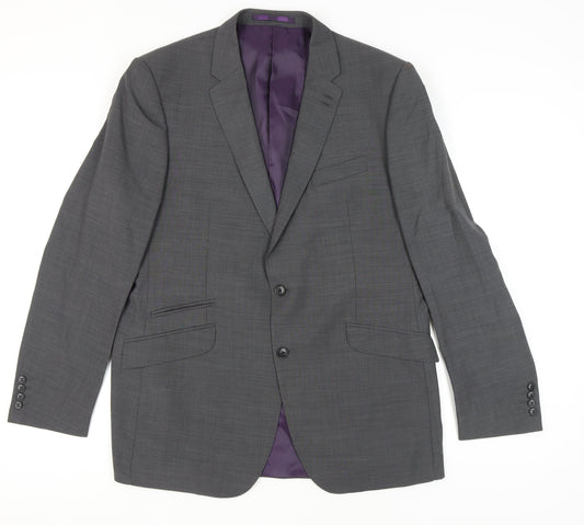 Marks and Spencer Men's Grey Wool Blazer, Size 44