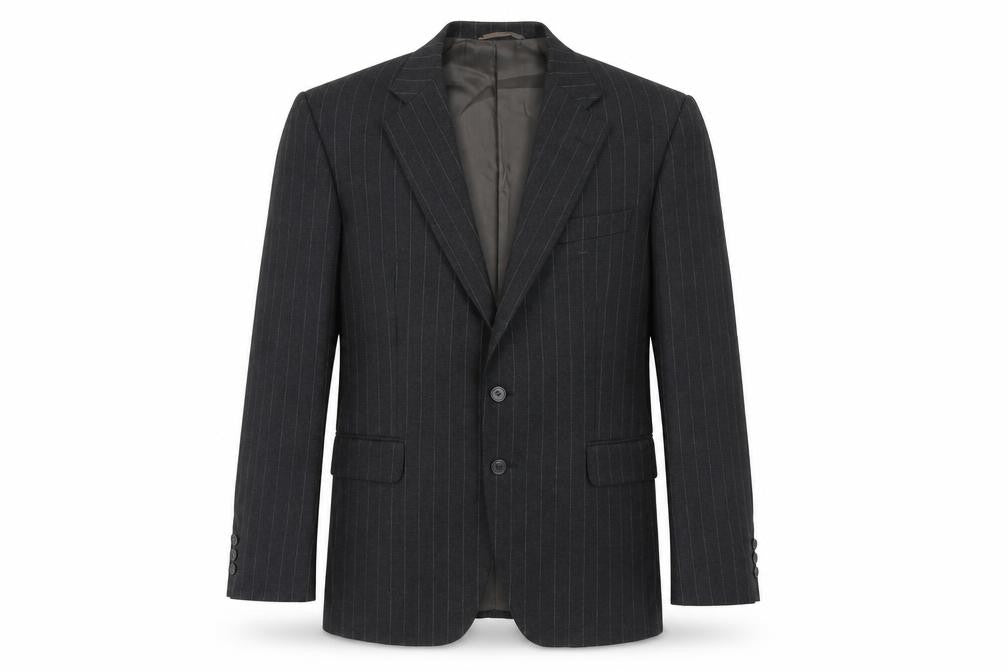 Sidi by git Men's Black Pinstripe Wool Blazer, Size UK 40R