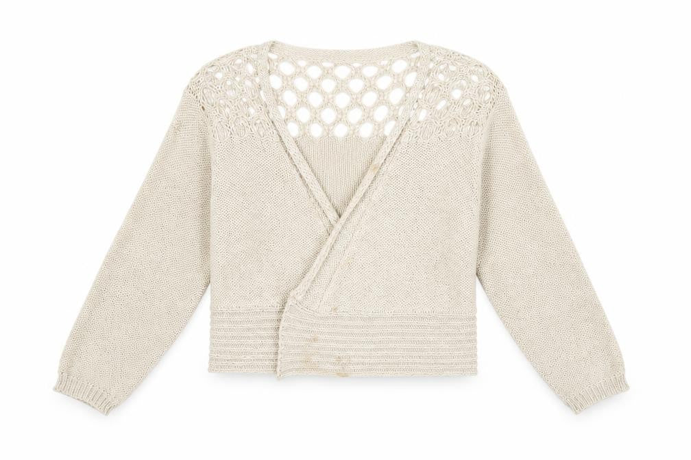 Nina Murati Women's Beige Wrap Jumper M Open-Knit