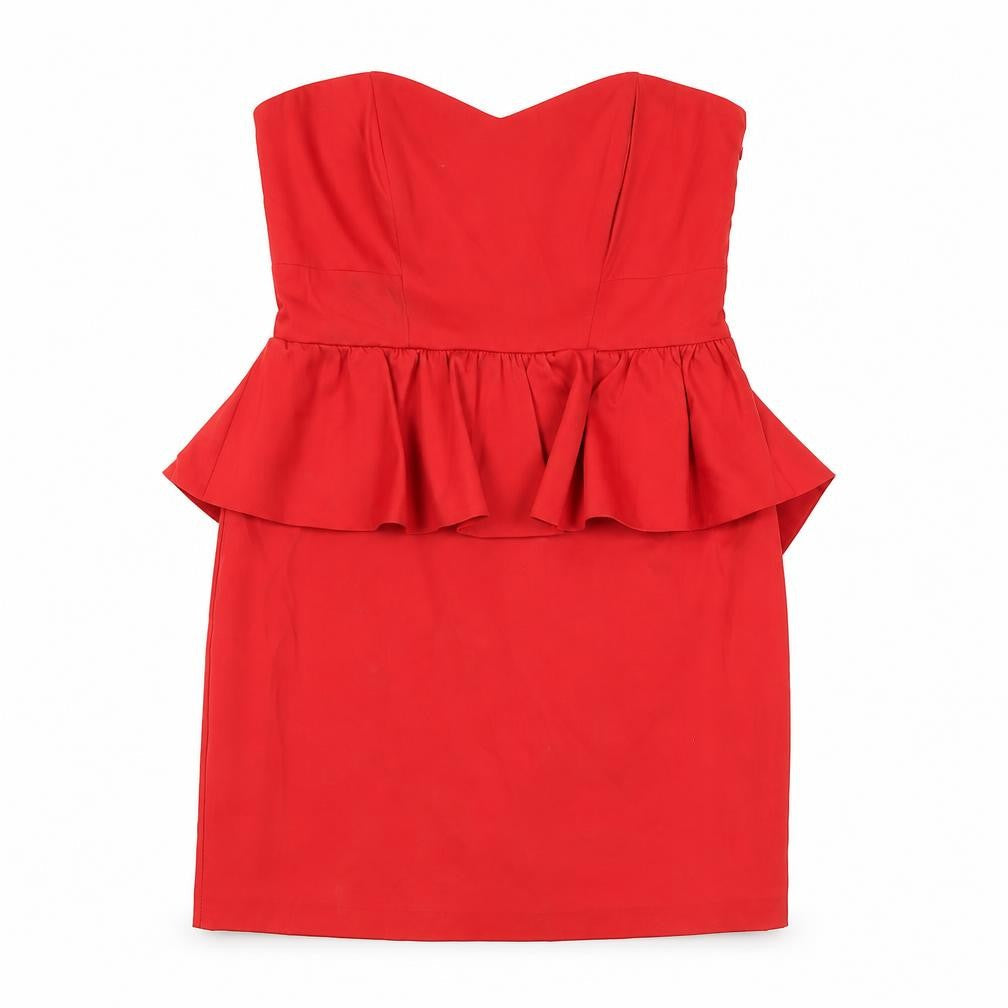 Oasis Women's Red Peplum Cocktail Dress Size 12