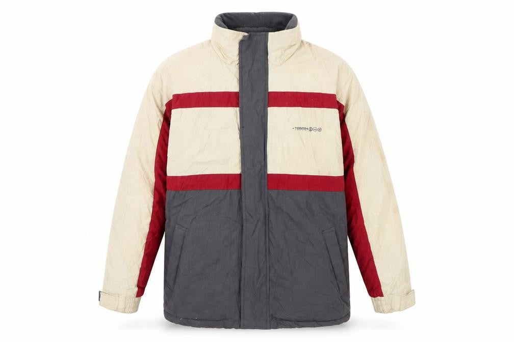 TOG24 Men's Grey Red Beige Puffer Jacket L