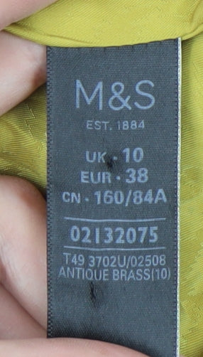 Marks & Spencer Yellow Women's Parka Jacket Size 10