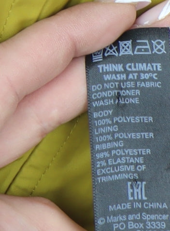 Marks & Spencer Yellow Women's Parka Jacket Size 10