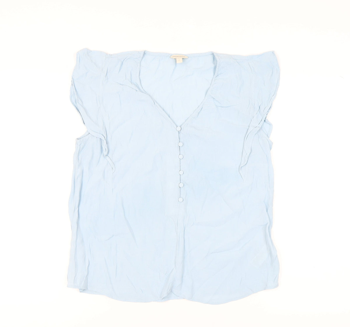 Monsoon Women's Blue Sleeveless V-Neck Blouse M