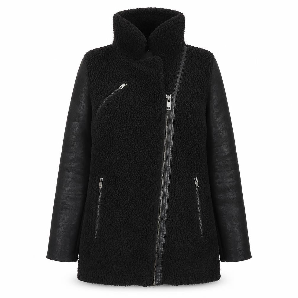 ONLY Women's Black XS Biker Jacket with Zip Accents