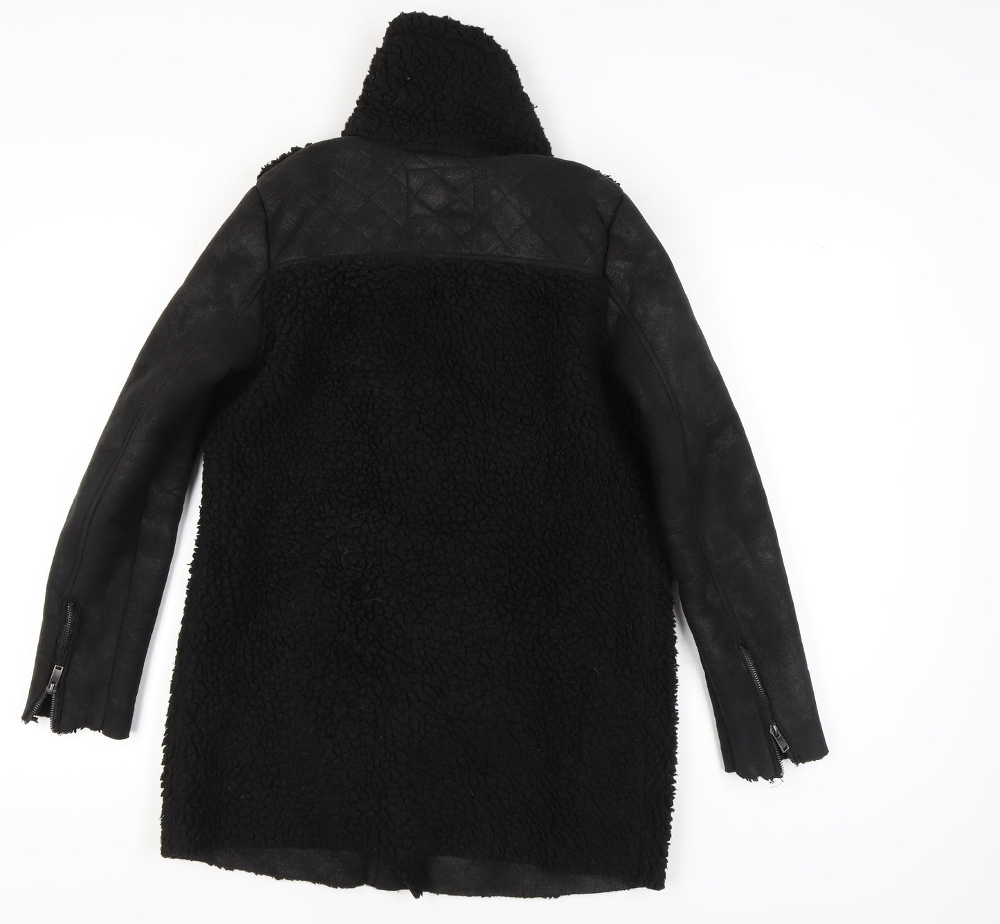 ONLY Women's Black XS Biker Jacket with Zip Accents
