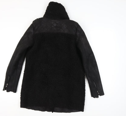 Back view of Only Women's Black XS Biker Jacket with Zip Accents
