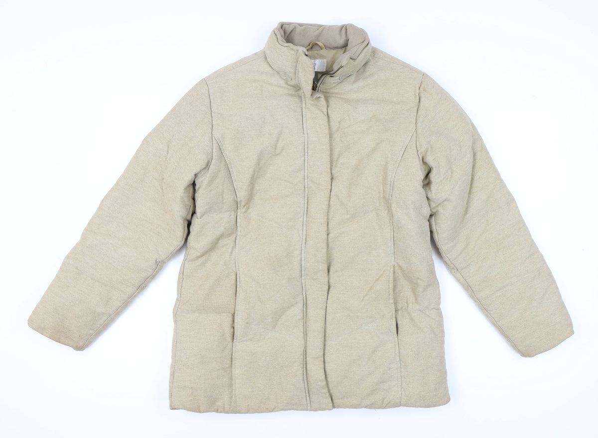 Next Women's Beige Puffer Jacket Size 10