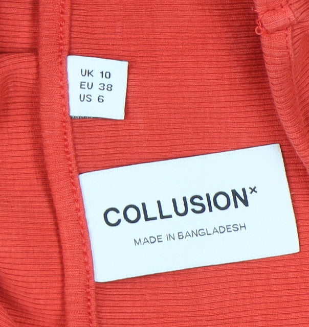 Collusion Women's Red Slip Dress Size 10