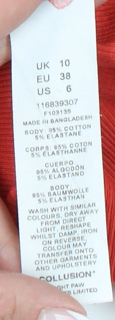 Collusion Women's Red Slip Dress Size 10