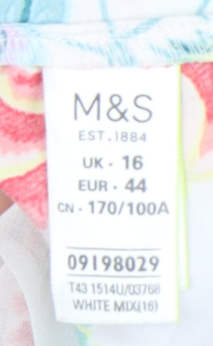 Marks & Spencer Women's Floral Blouse, Multicoloured, Size 16