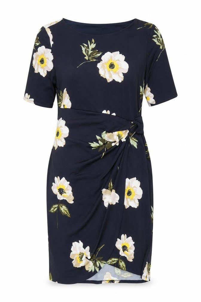 Debenhams Petite Navy Floral Midi Wrap Dress