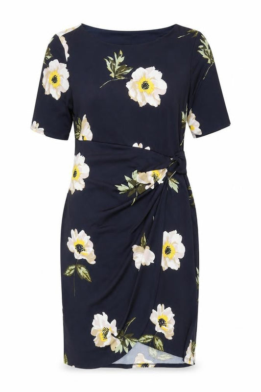 Debenhams Petite Navy Floral Midi Wrap Dress