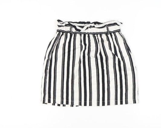 Topshop Women's Striped Knee Length Skirt UK 10