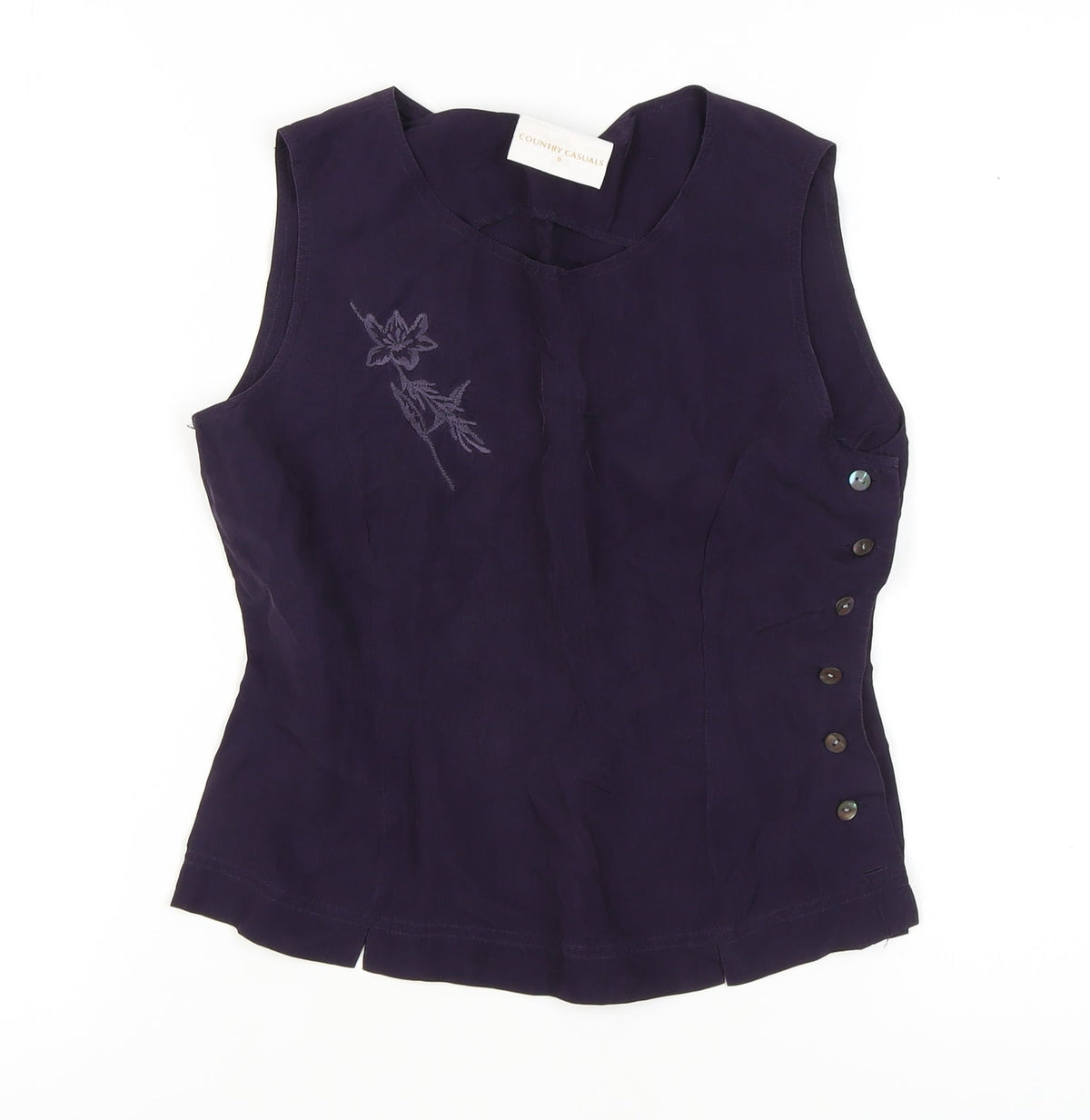Country Casuals Women’s Purple Sleeveless Blouse - Size 8