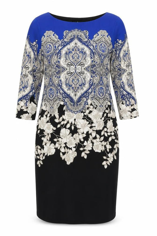 Wallis Women's Blue Black Floral Dress Size 14