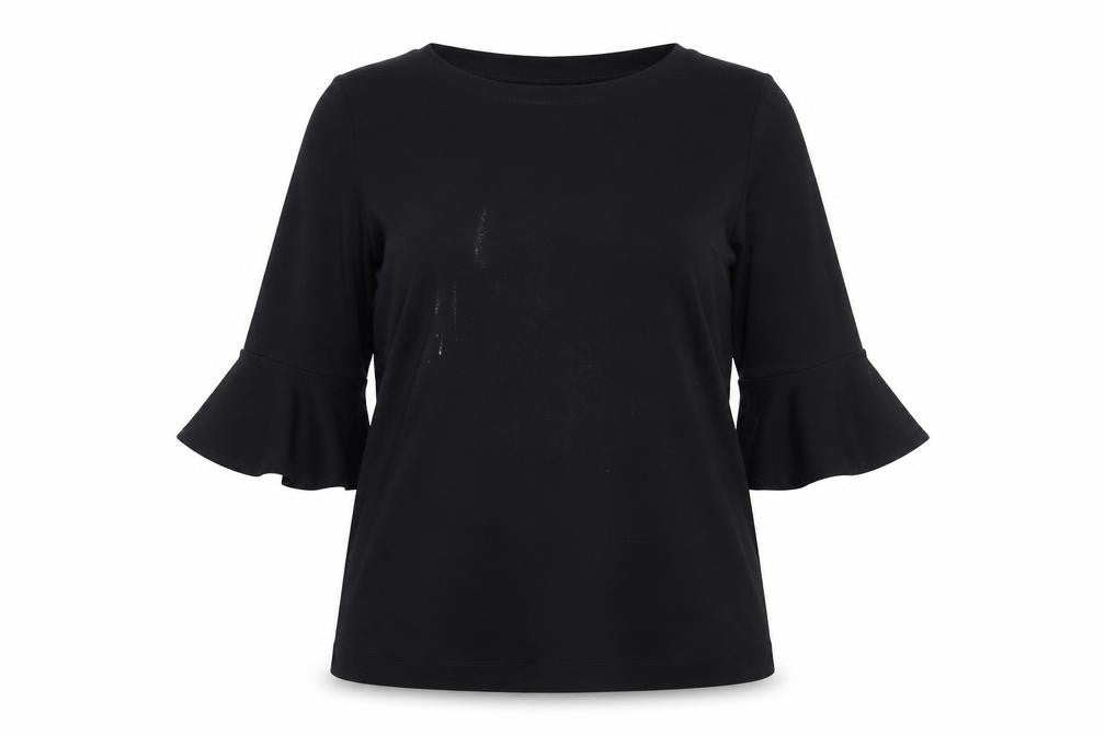 Next Women's Black 3/4 Sleeve Flared Blouse Size 16