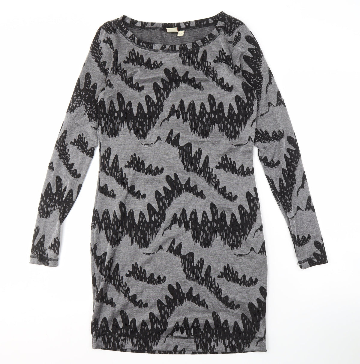 French Connection Women's Grey Black Shift Dress Size 12