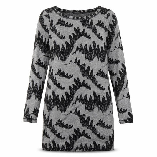 French Connection Women's Grey Black Shift Dress Size 12