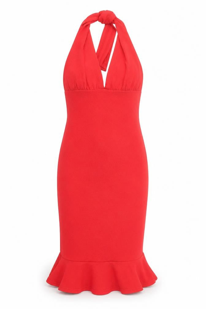Prey Women's Red Halter Dress Size 8
