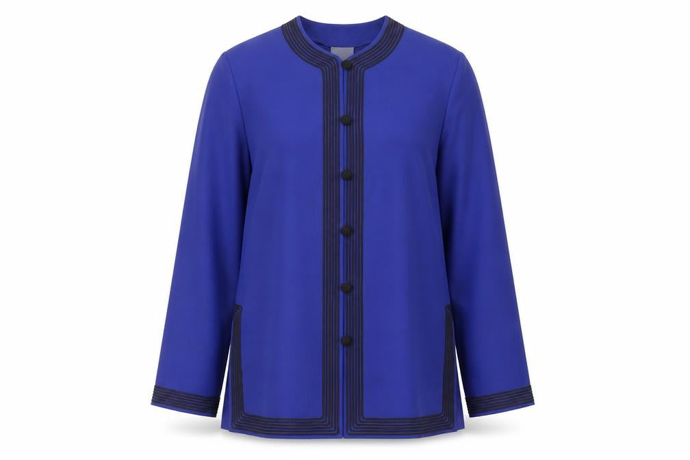 Alexon Women's Blue Button-Front Long Sleeve Jacket