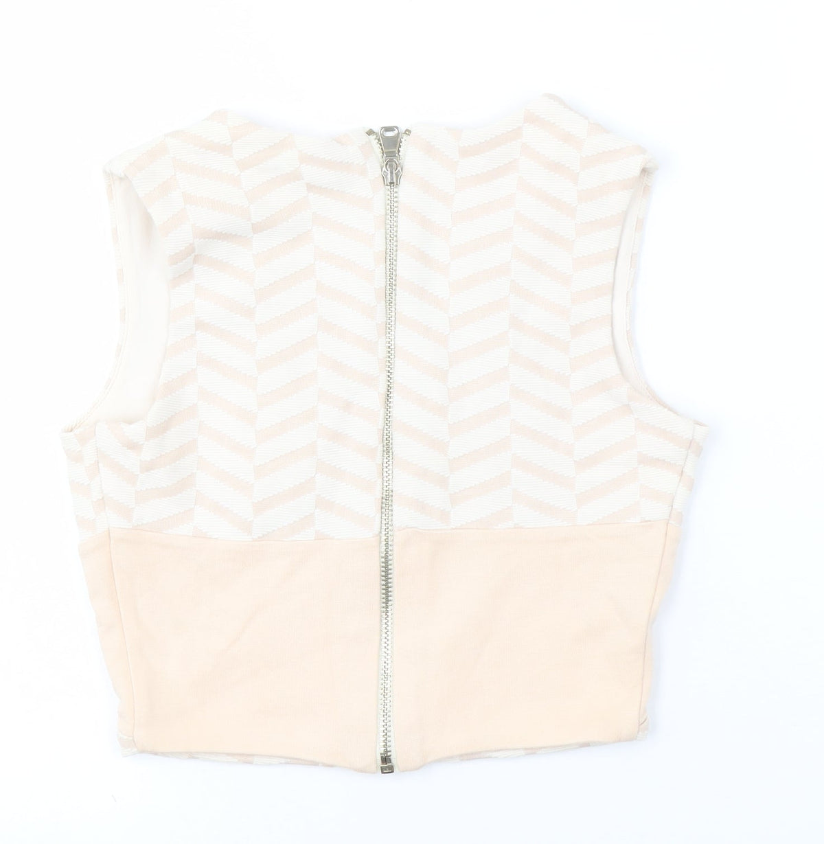 River Island Women Beige V-Neck Sleeveless Top