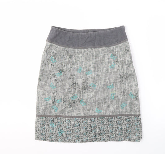 Laura Ashley Womens Grey Cotton Skirt Size 10