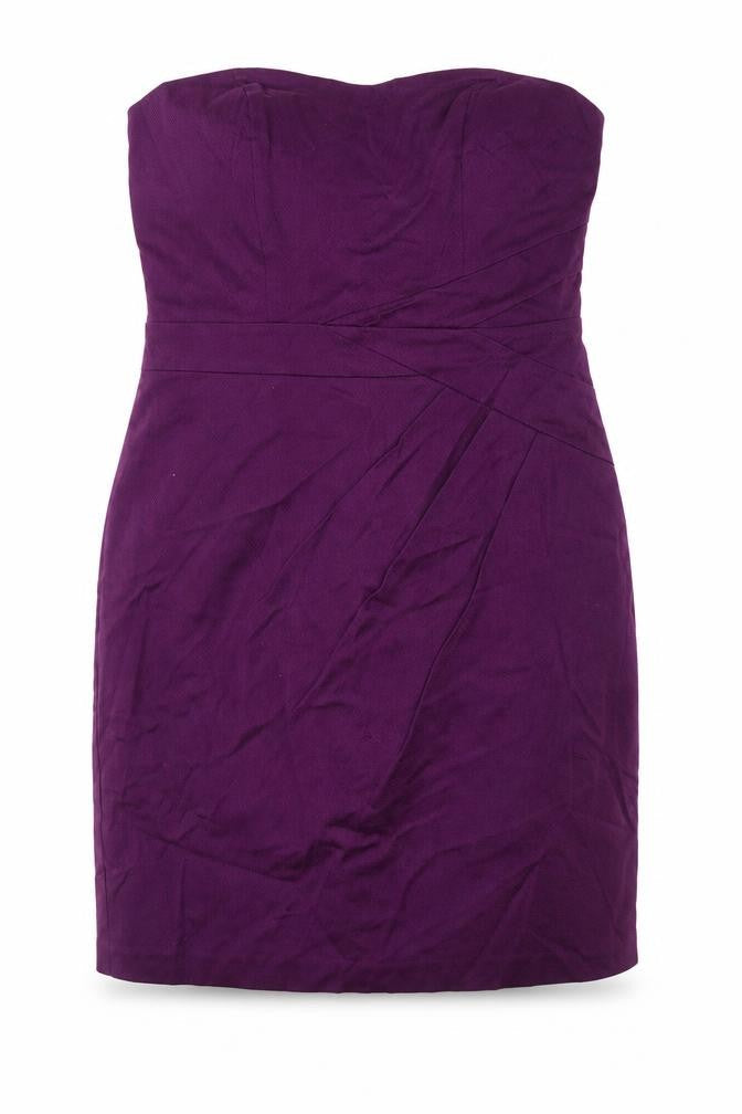Oasis Purple Bodycon Women's Strapless Dress, Size 14