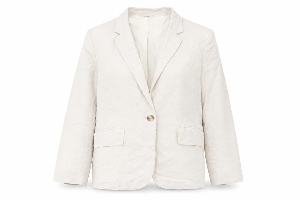 H&M Women's Ivory Linen Blazer Size 8