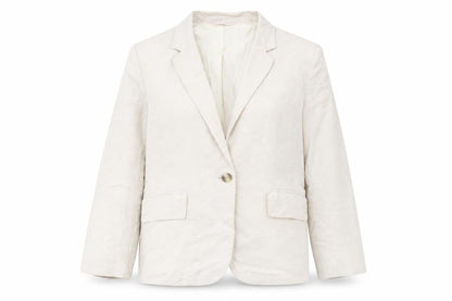 H&M Women's Ivory Linen Blazer Size 8