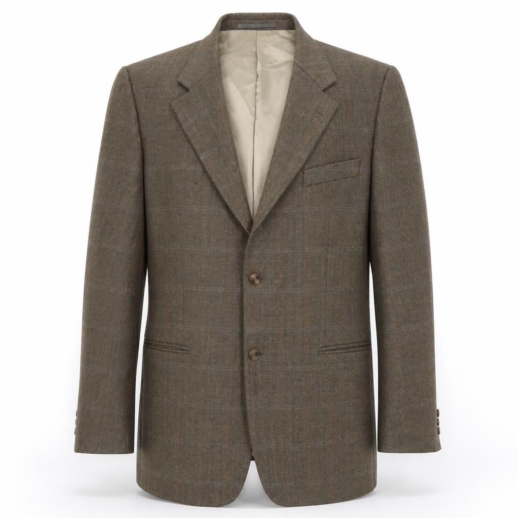Wellington Men's Brown Check Blazer L Classic Style